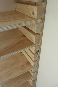 the shelves are made out of plywood boards