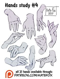 hands are shown in different positions and sizes