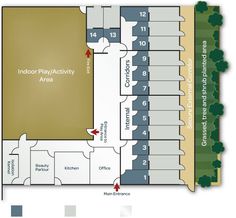 the floor plan for indoor play / activity area