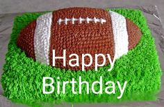 a birthday cake made to look like a football