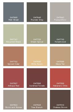 the different shades of paint that are used to decorate walls and ceilings in various colors