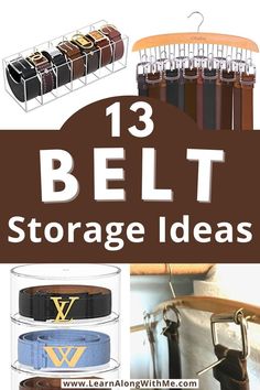 Need some ideas on how to store your belt collection?  We share 13 belt storage ideas in this article...from attractive countertop belt organizers to closet options, there are lots of clever storage solutions here.
But which one will work for you??



#beltstorageideas  #beltstorage   #beltstoragecloset  #beltorganizers  #beltorganizers  #closetorganization #drawerorganization  #bedroomorganization Belt Storage Ideas, Belt Organization, Modern Gothic Bedroom, Wardrobe Storage Ideas, Clothes Organization Ideas, Dresser Top Organization Ideas, Dresser Alternative, Clothes Storage Ideas, Belt Store