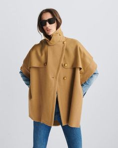 Buy Trench Italian Wool Poncho for USD 495.00 | rag & bone Wool Poncho, Fabulous Clothes, Workwear Fashion, Scarf Poncho, Rag And Bone, Color Khaki, Look Cool, Fashion Advice, Rag & Bone