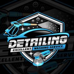 the logo for detailing excellence washing service, which is designed to look like an emblem