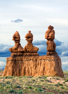 the rock formations are made to look like they're standing on top of each other