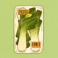 a drawing of fresh celery on a plate with a label that says fresh