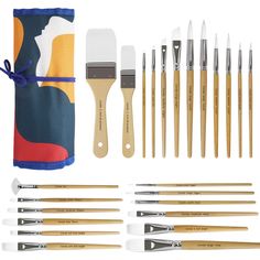 PRICES MAY VARY. 24-PIECE PROFESSIONAL ARTIST PAINTBRUSH SET - Paint brushes are organized in a convenient nylon storage and carrying roll up pouch case. High-density nylon ensures that have delicate hand feel, waterproof and oil-proof characteristics. conda paint brush set contains all types, styles, and sizes needed for every artist level. NO LOOSING HAIR ON PAINTING - Problem that hairs fall off has been bothering us for long time; however, we used a selection of high-quality nylon materials Oil Paint Brushes, Painting Brushes, Professional Paintings, Acrylic Brushes, Artist Brush, Wood Handles, Acrylic Canvas, Painting Supplies, Different Shapes