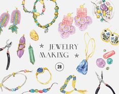 the cover of jewelry making book is shown with many different types of beads and bracelets