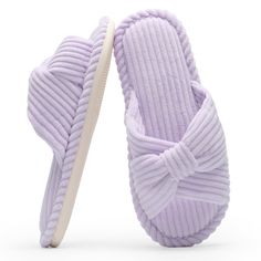 PRICES MAY VARY. 【Suitable for all seasons】Open-toe breathable design keeps your feet dry for all seasons. The stripes and plaids of the corduroy fabric keep feet and shoes from slipping. They are lightweigt and comfortable slippers. 【Memory Foam Slipper】High-density memory foam relaxes your feet and accompanies you to spend leisure time after work. They can be a little tight at first due to the thicker memory foam, but after a while they will fit your foot perfectly. 【Perfect Practical Slippers Hospital Wedding, Bow Slippers, Foam House, Open Toe Slippers, Wedding Travel, Comfortable Slippers, Outdoor Slippers, Slippers For Women, Fuzzy Slippers