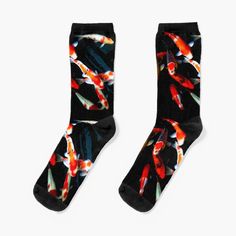 Super soft all-over printed knit socks with extra cushioning in the sole. Suitable for men and women. Koi pond, koi fish japanese art, koi fish illustration, koi art drawing, koi fish lover. Beautiful design for japanese culture lovers. This design is available on many different products to suit everyone’s tastes; Could be a great gift for your boy/girl friend, dad, mom, brother, sister, dog, cat,… and for many event as Christmas, Valentine’s Day, Birthday. Drawing Koi Fish, Fish Art Illustration, Koi Fish Japanese Art, Koi Fish Illustration, Fish Socks, Colorful Koi Fish, Koi Fish Art, Japanese Koi Fish, Koi Art