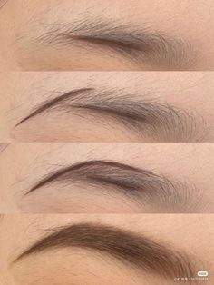 Eye Brow Drawing Tutorial Step By Step, Soft Eyebrow Tutorial, Tutor Alis Natural, Tutorial Alis Pemula, Tutor Eyeshadow, Tutor Alis, Mek Up, Makeup Placement Face, Tutor Makeup