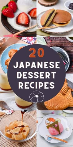 Collage of 20 Japanese dessert recipes. Featured are mochi with a strawberry filling, dorayaki pancakes with red bean paste, crispy leaf-shaped cookies, silky pudding in a glass, warabi mochi sprinkled with kinako and drizzled with syrup, and a delicate pink sakura mochi wrapped in a cherry leaf. Wagashi Recipe, Matcha Brownies, Japanese Dessert Recipes, Strawberry Mochi, Japanese Desserts, The Best Desserts, Easy Japanese Recipes, Kawaii Cooking, Creative Desserts