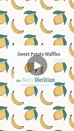 a bunch of bananas and oranges on a white background with the words sweet potato waffles