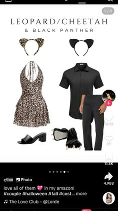 an image of a woman's outfit and shoes on the app store page, with text reading leopard / cheetah & black panther