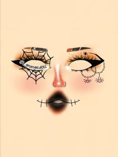 Art Drawings Sketches Creative Halloween Aesthetic Makeup, Gothic Eye Makeup, Makeup Drawing, Makeup Face Charts, Face Art Makeup, Graphic Makeup, Halloween Makeup Inspiration