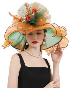 PRICES MAY VARY. Material: Organza and polyester. Size: One size fits most. Head Circumference: 22.5-22.6"/56-58cm. Design: An elegant derby hat with classic timeless design, its minimalist style completes your every formal look. Wide brim will protect you from blinding sunlight. Feature: This charming organza tea party hat is the perfect decoration for a casual royal look for its simplicity. You can also decorate it with anything you prefer and create a unique hat that represents your personali Wedding Tea Party, Church Hat, Hat Wide Brim, Wedding Tea, Wide Brim Sun Hat, Fascinator Hat, Flower Wedding, Sun Hat, Fascinator