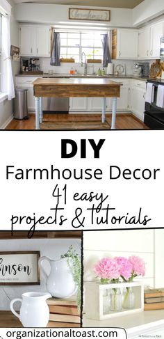 the diy farmhouse style decor project is easy to do and looks great in any home