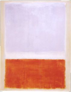 an abstract painting with orange and white on the bottom, in shades of purple and red