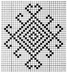 a cross stitch pattern with black and white squares