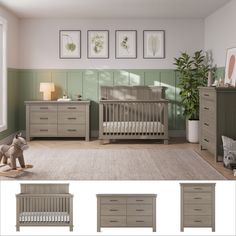 an image of a baby's room with furniture