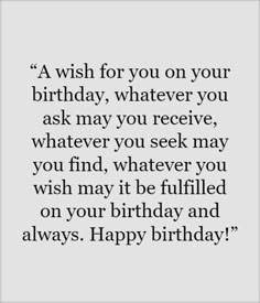 a birthday card with the words, wish for you on your birthday whatever you receive