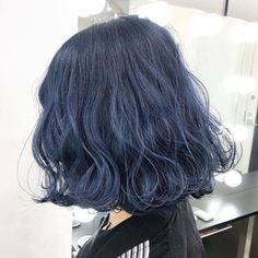 Denim Blue Hair, Blue Hair Aesthetic, Denim Hair, Dyed Hair Blue, Dark Blue Hair, Costume Noir, Pretty Hair Color