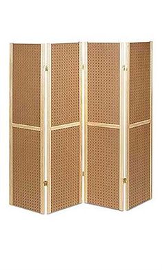 three panel room divider with perfored panels