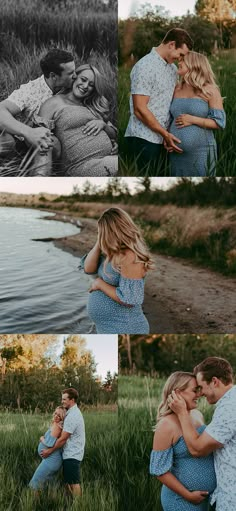 a couple cuddles in the grass while holding each other