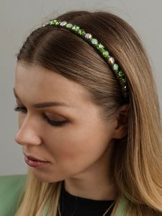 Green Headband, Metal Headbands, Headband Styles, Long Blonde Hair, Satin Ribbon, Have A Great Day, Your Image, Blonde Hair, Hair Makeup