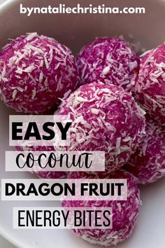 dragon fruit energy balls Fruit Energy Balls, Dragon Fruit Pitaya, Fruit Cookies, Fruit Breakfast, Fruit Dishes, Fruit Carving, Lunch Recipes Healthy, Energy Balls