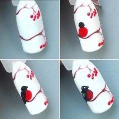 Animal Nail Art Step By Step, Nail Art Bird, Nail Design Step By Step, Birds Nail Art, Step By Step Nail Art, Animal Nail Designs, Nail 2023