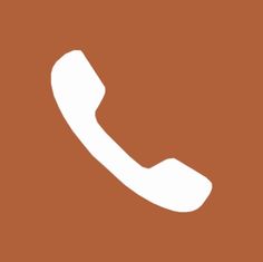 an orange and white phone icon on a brown background