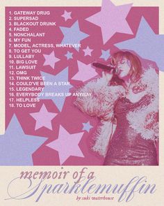 an advertisement for a concert with a woman singing into a microphone and stars in the background