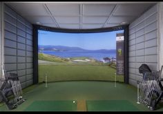 Golf Man Cave, Peaceful Decor, Interior Accent Wall, Office Golf