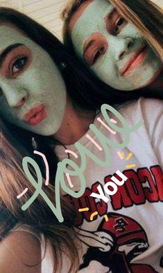 two girls with green facial masks on their faces and one girl has her eyes closed