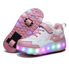 Boys Girls Kids Roller Skates Light Up Shoes USB Charge LED Wheeled Skate Sneakers Running Shoes Rollerblades Sports Skating Shoes for Beginners

 



About Two-wheeled Instructions for use:

If you want to use these shoes as roller skates, please press the safety button（behind shoes ） and the rear wheel will pop up!

If you want to use these shoes as casual shoes:
1. Use the small wrench to insert the wheel gap and gently lift the front wheel, then use the small soft plug to fill the wheel Led Light Color, Kids Roller Skates, Kids Skates, Roller Skate Shoes, Roller Shoes, Led Shoes, Color Shoes, Light Up Shoes, Cool Gifts For Kids