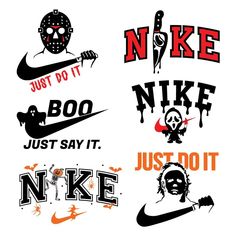 four different types of nike stickers on a white background with the words just do it