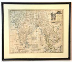 c1747, EMANUEL BOWEN, ORIGINAL ANTIQUE 18thC MAP 'EMPIRE OF THE GREAT MOGUL' Free Delivery, The Originals, Best Deals