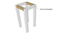 an image of a wooden table with measurements for the top and bottom section on it