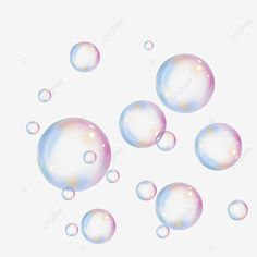 soap bubbles floating in the air on a white background png and psd files