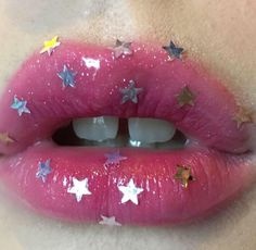 Star Lips, Funky Makeup, Glitter Lip Gloss, Pink Star, Fenty Beauty, Pretty Makeup, Cute Makeup, Aesthetic Makeup, Pink Glitter