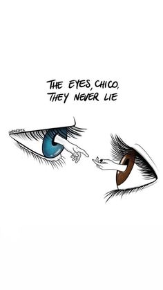 an eye with the caption'the eyes chicago, they never lie'written on it