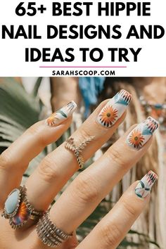 Embrace the boho vibes with these fascinating 65+ best hippie nail designs and ideas to try. Let your nails do the talking! #HippieNails #BohoVibes #NailArt #NailDesigns Hippie Nail Designs, Hippie Nail Art, Bohemian Nails, Chic Nail Designs, Boho Nails, Hippie Nails, Tie Dye Nails, Pastel Nails