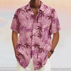 Category:Shirt; Season:Spring,Summer; Fabric:Polyester; Sleeve Length:Short Sleeves; Look After Me:Machine wash,Hand wash,Washable; Gender:Men's; Style:Designer,Breathable,Soft,Fashion,Casual; Tops Type:Shirt,Summer Hawaiian Shirt,Aloha Shirt; Occasion:Outdoor,Casual,Street,Going out; Age Group:Adults'; Fit Type:Regular Fit; Pattern:Coconut Tree,Tropical Plants; Design:Print; Neckline:Turndown; Brand:OUKU; Front page:FF; Listing Date:07/14/2023; Bust:; Length:; Shoulder Width:; Fit US Size:; Fit Summer Vacation Camp Shirt With Casual Collar, Casual Collar Summer Tops For Vacation, Summer Vacation Tops With Casual Collar, Summer Casual Collar Tops For Vacation, Summer Printed Shirt With Casual Collar, Vacation Printed Tops With Casual Collar, Casual Collar Summer Tops For Beach Season, Summer Casual Collar Tops For Beach Season, Summer Tops With Relaxed Fit And Casual Collar