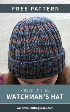 Ribbed Knitted Watchman's Hat [FREE Knitting Pattern] Mens Beanie Hat Pattern Free Knitting, Knit Boys Hat Pattern, Mens Flat Knit Hat Pattern Free, Knitted Mens Beanies Patterns Free, Men’s Knitted Hats Patterns, Knitting Patterns For Hats Free, Dk Hat Knitting Patterns Free