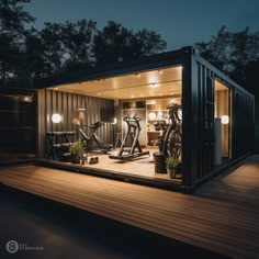 Join 2 shipping containers and you've got plenty of floor space for a functional PT Studio. Just remember that shipping containers have lower ceilings (about 7'6"-8'), especially if you plan to decrease it further by adding a ceiling with spotlights like this one… AI made Home Gym inspiration and ideas made by Gymterest Gymspiration. Follow us for more content and to help you plan your home and commercial gym spaces. Home Gym Design | Commercial Gym Design | Layout & Planning | Garage Gym Ideas | Best Home Gyms | Interior Design | PT Personal Training Space | Gym Lighting and Flooring | Exercise Equipment | Strength Training | Yoga Room | Pilates | Cardio Workouts | Health and Fitness | Barn, Shed and Shipping Container Gyms Night Pilates, Home Pilates Studio, Commercial Gym Design, Garage Gym Ideas, Pilates Cardio, Home Gym Inspiration, Gym Lighting