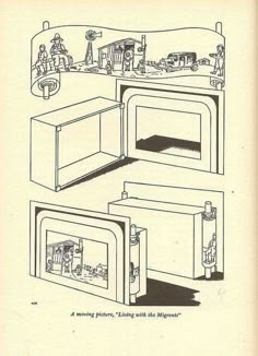 an old advertisement for refrigerators with pictures on the front and back doors, showing how to clean them