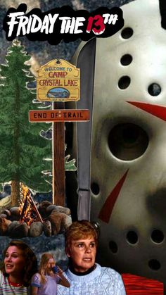 a movie poster for friday the 13th with an image of a person wearing a mask