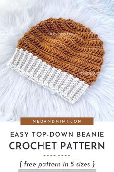 the easy crochet beanie pattern is great for beginners to learn how to knit