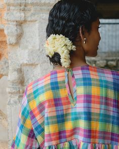 An oversized gathered tunic with quarter-length sleeves in madras checks with an embellished stitch of Kantha. Relaxed fit and loose leg bottom Madras Checks, Mens Outerwear Fashion, Checkered Dress, Co Ord Set, Co Ord, Bosnia And Herzegovina, Length Sleeve, Shopping Outfit, Checks